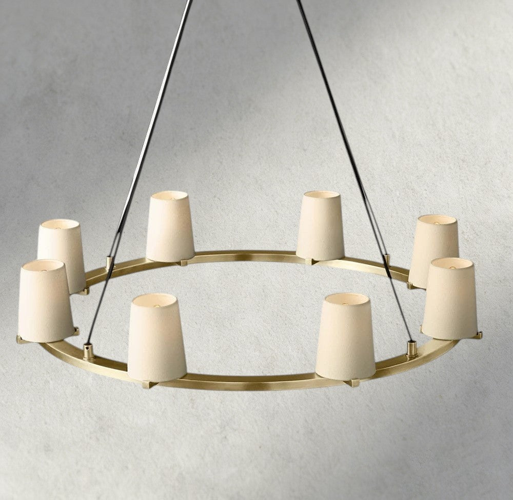 Pauillac Fabric Shade Round Chandelier 36", 48", 60"-chandelier-Briglighting