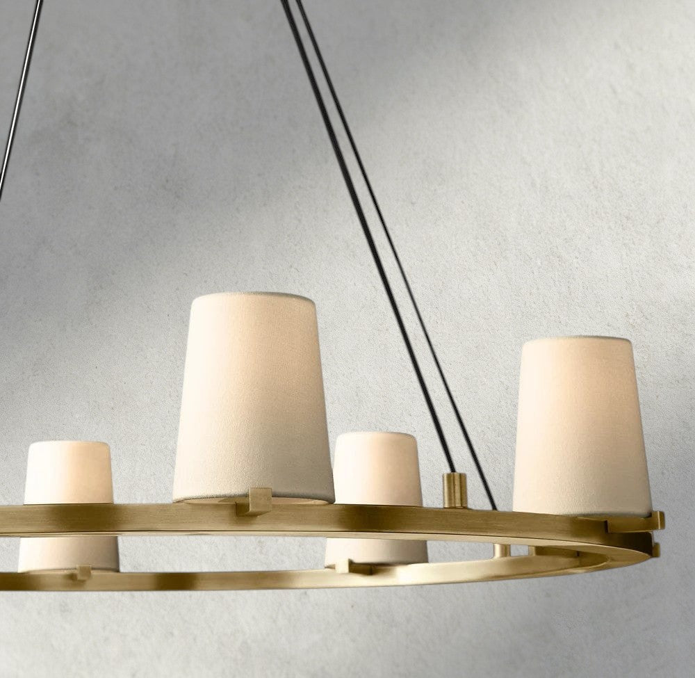 Pauillac Fabric Shade Round Chandelier 36", 48", 60"-chandelier-Briglighting