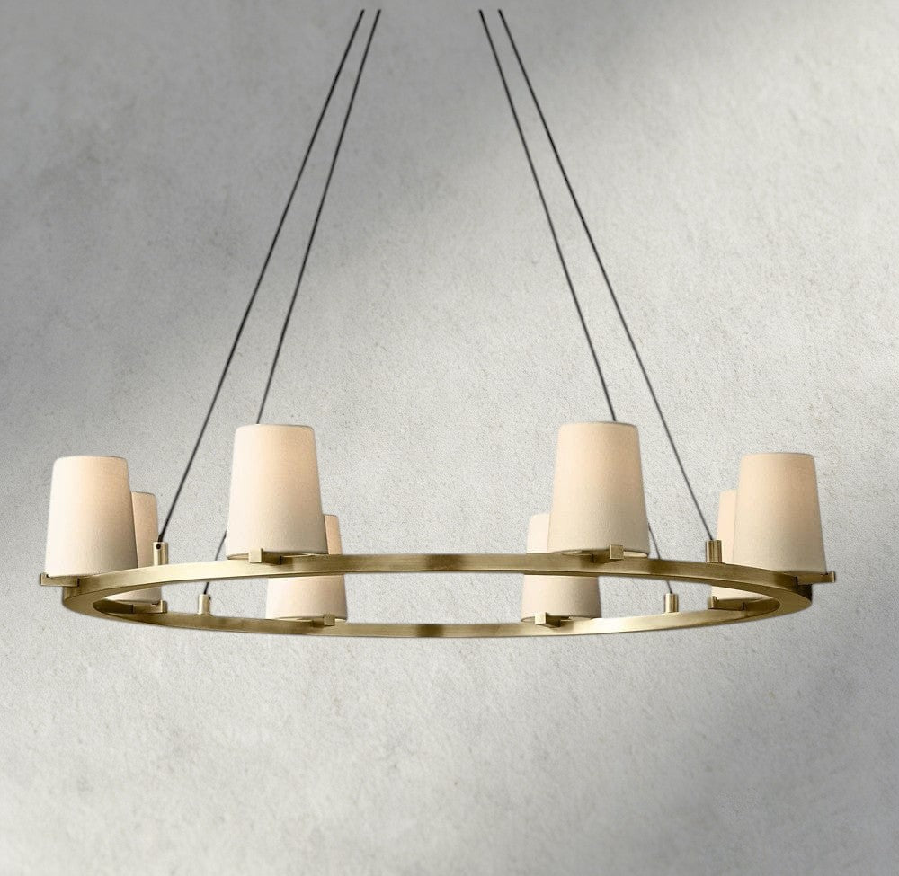 Pauillac Fabric Shade Round Chandelier 36", 48", 60"-chandelier-Briglighting
