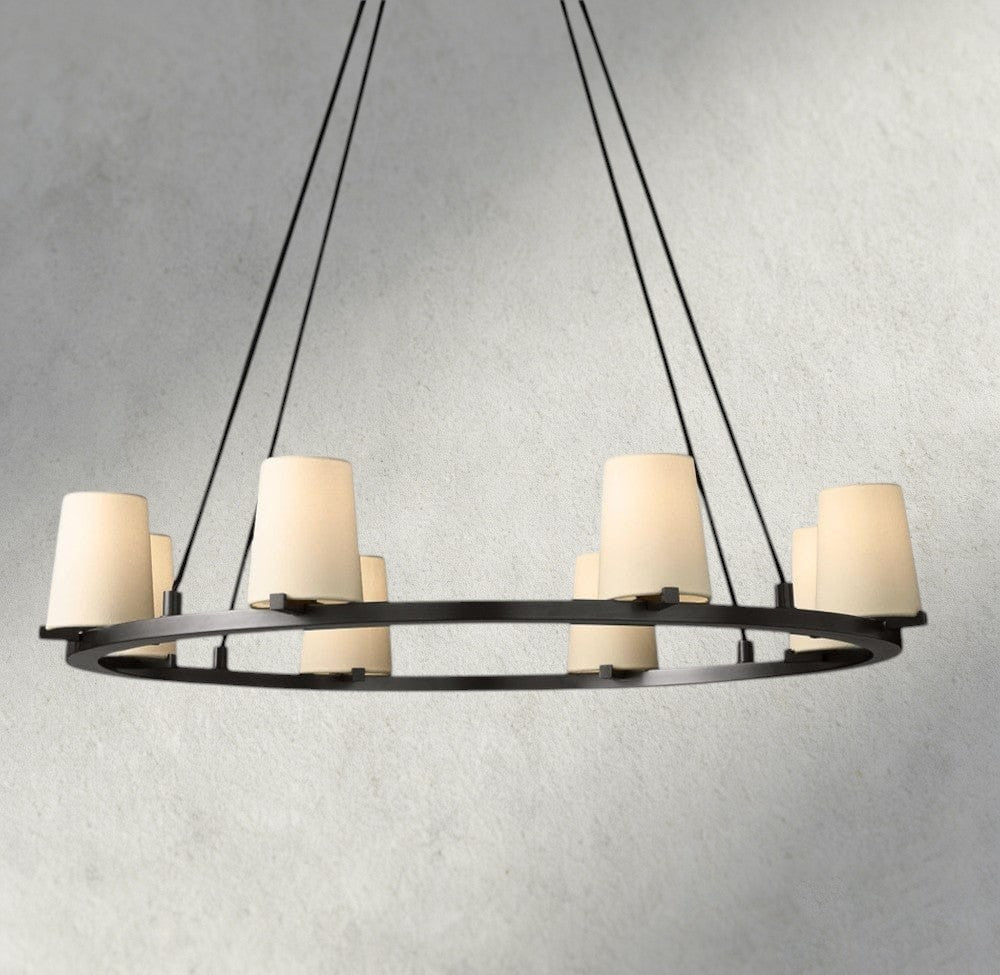 Pauillac Fabric Shade Round Chandelier 36", 48", 60"-chandelier-Briglighting