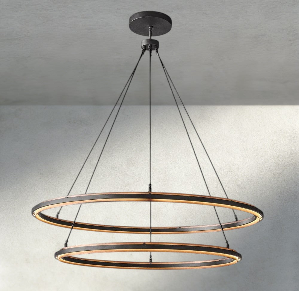 Peralta Round Chandelier 36", 48", 60", 2-Tier 60"-chandelier-Briglighting
