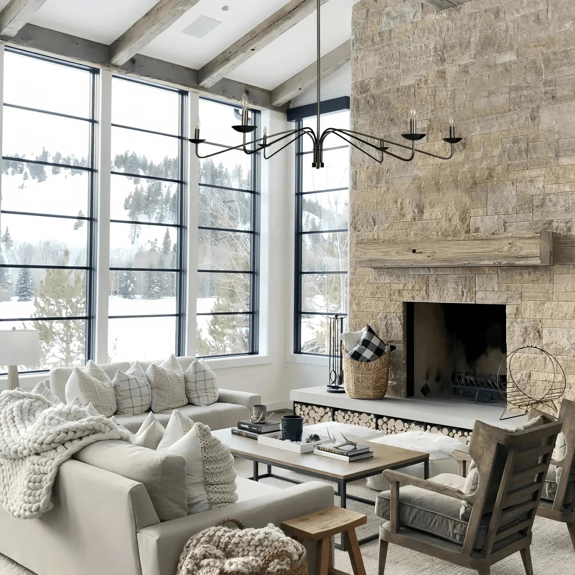 Philomena Chandelier - 70''BlackBriglighting
