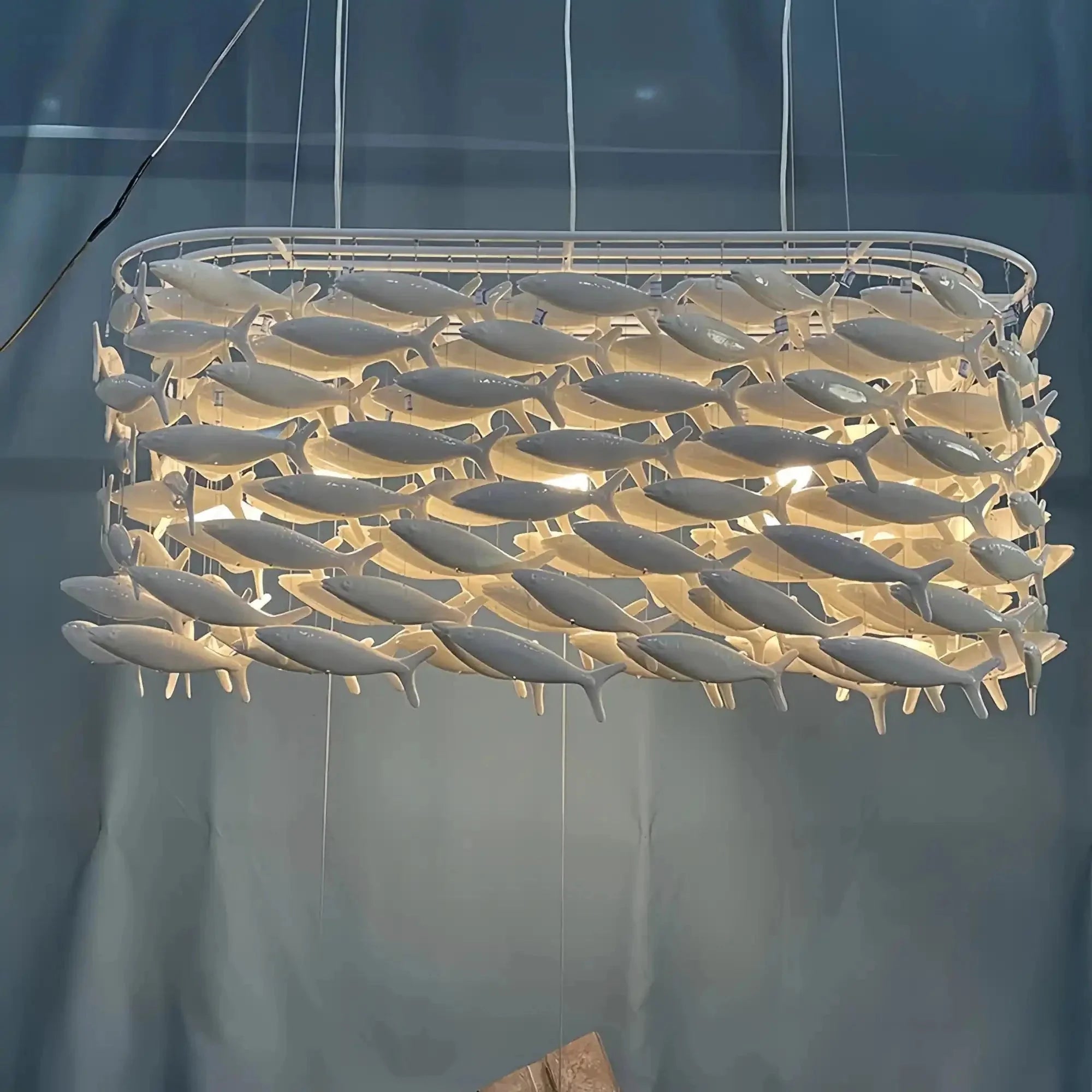 Porcelain Fish Shaped Dining Table Chandelier-Briglighting