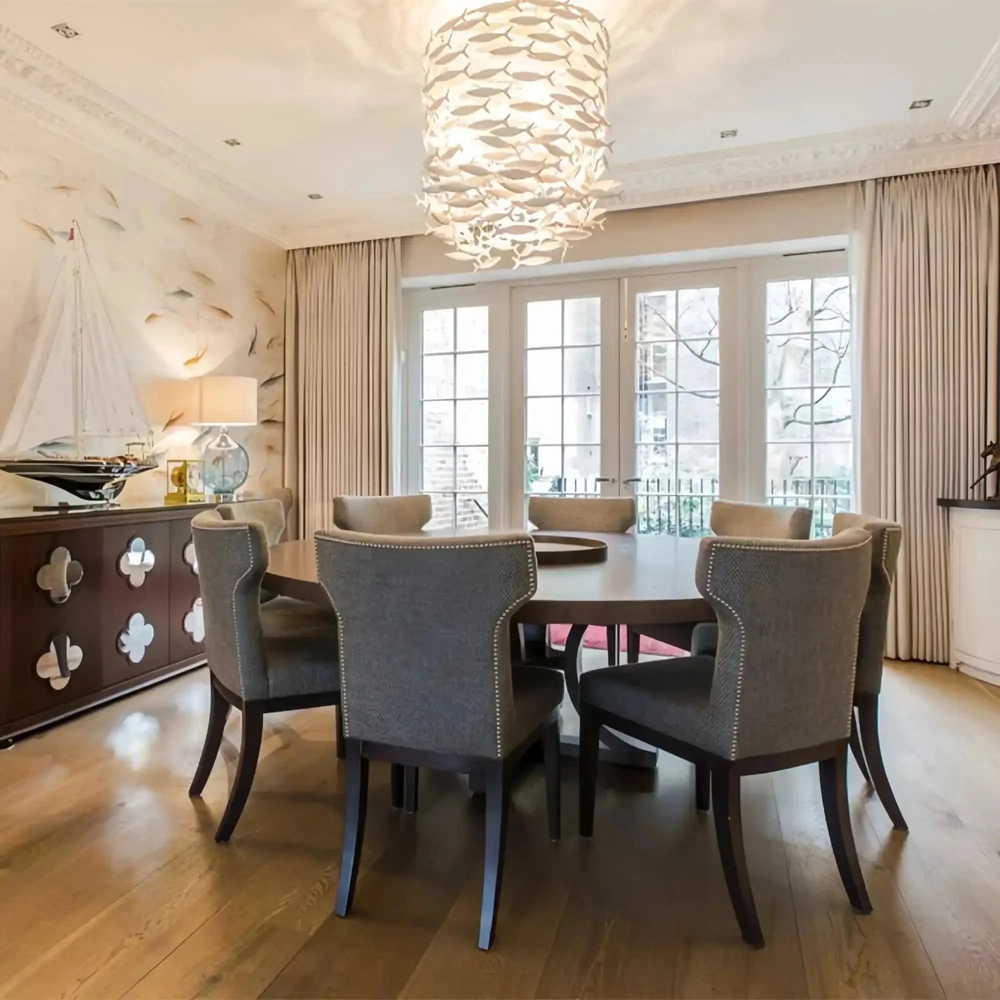 Porcelain Fish Shaped Dining Table Chandelier-Briglighting