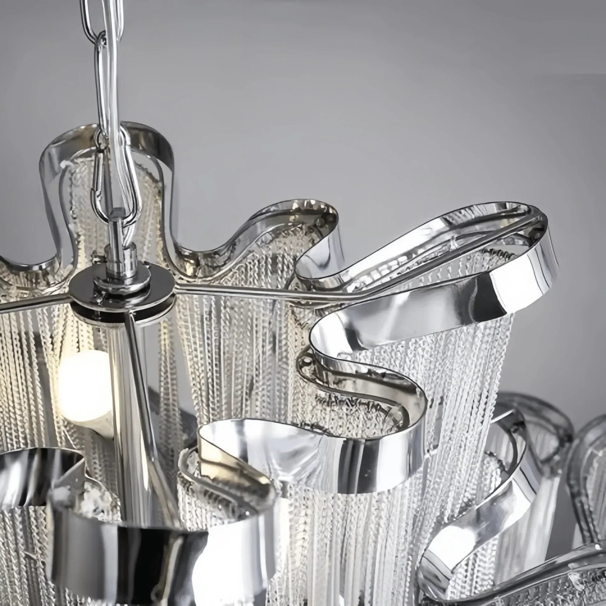 Post-Modern Extra Large Stainless Steel Long Tassel Chandelier-Briglighting