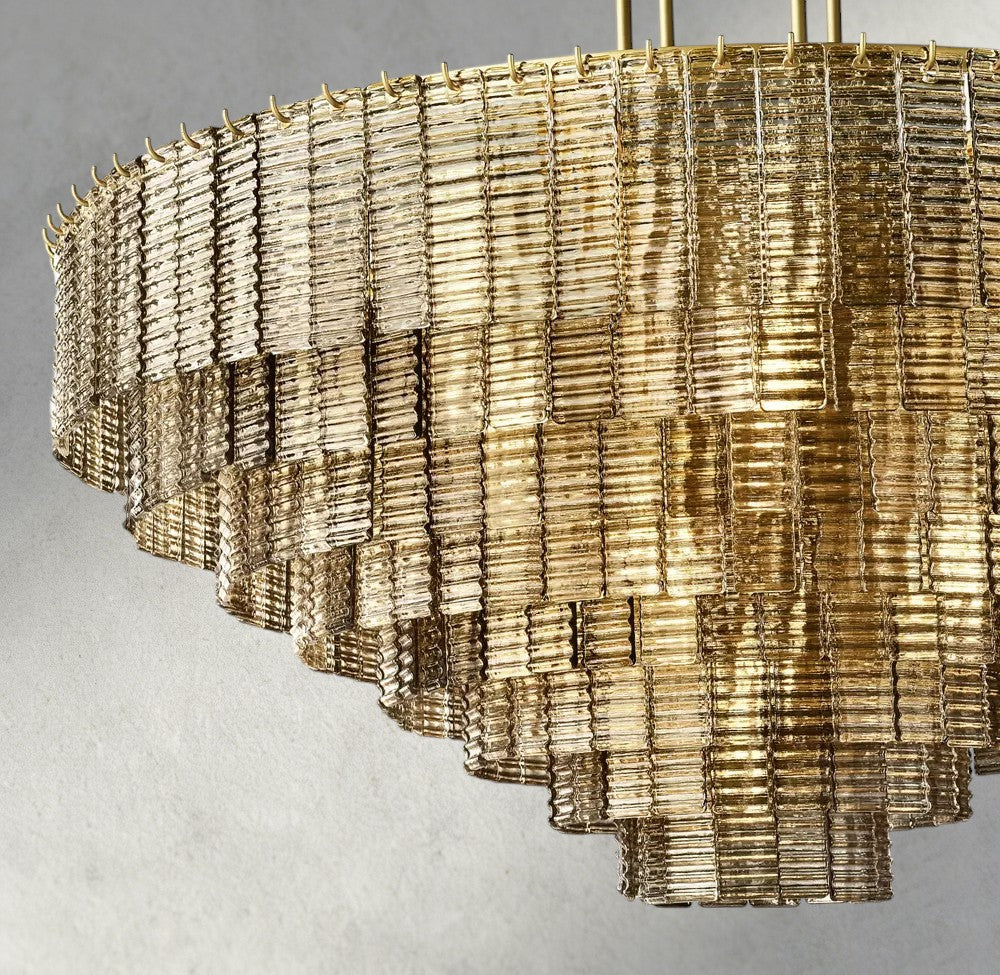 Sirene Smoke Glass Round Chandelier 41", 52", 65"-chandelier-Briglighting
