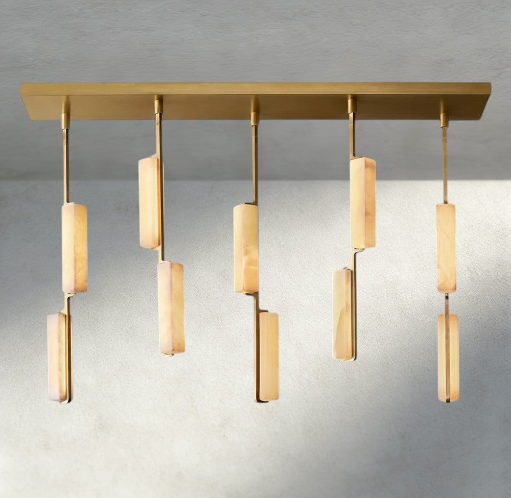 Audubon Alabaster Linear Chandelier 54"-Briglighting