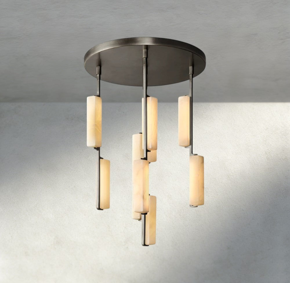 Audubon Alabaster Round Chandelier 24", 40", 56"-Briglighting