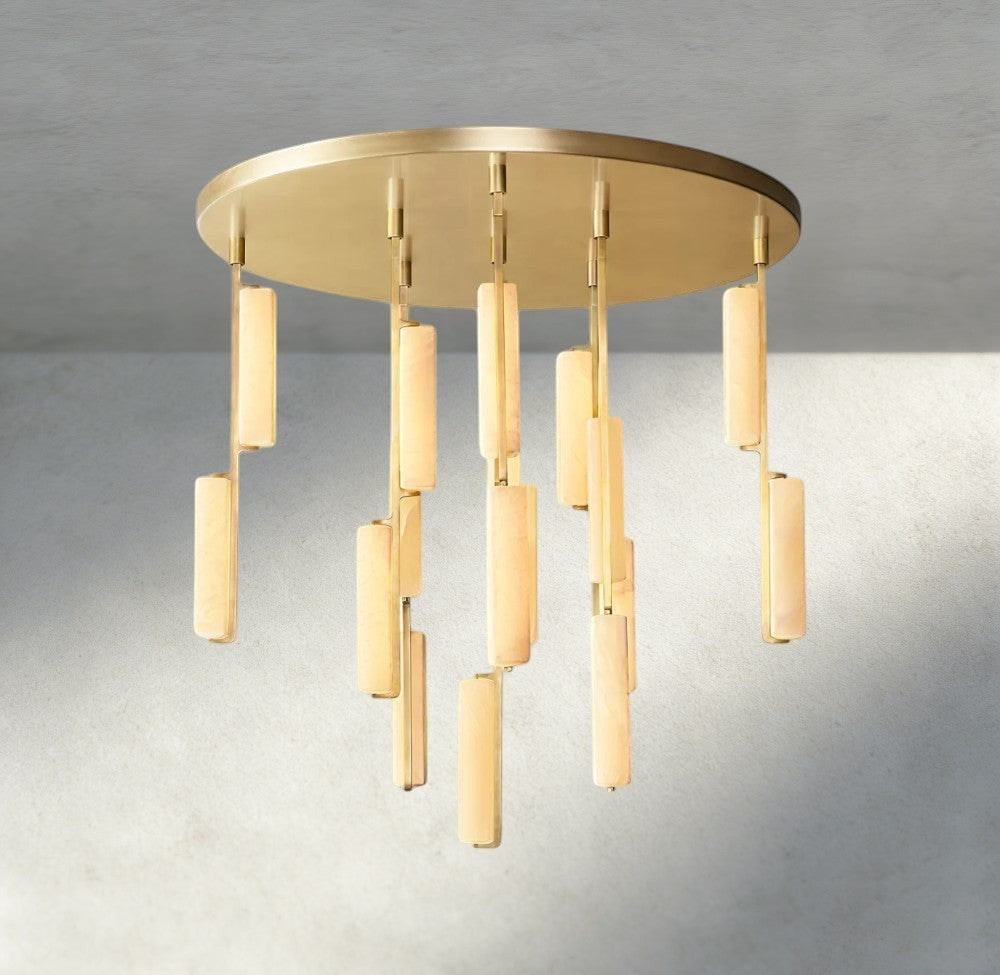 Audubon Alabaster Round Chandelier 24", 40", 56"-Briglighting