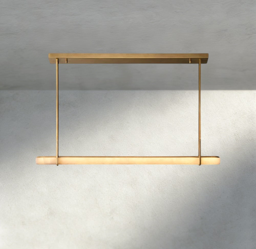 Audubon Alabaster Single Bar Linear Chandelier-Briglighting
