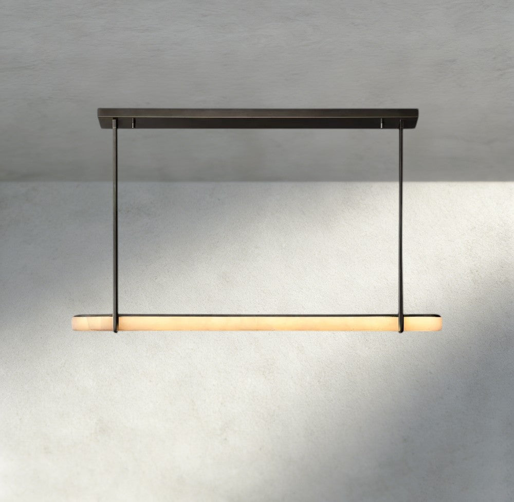 Audubon Alabaster Single Bar Linear Chandelier-Briglighting