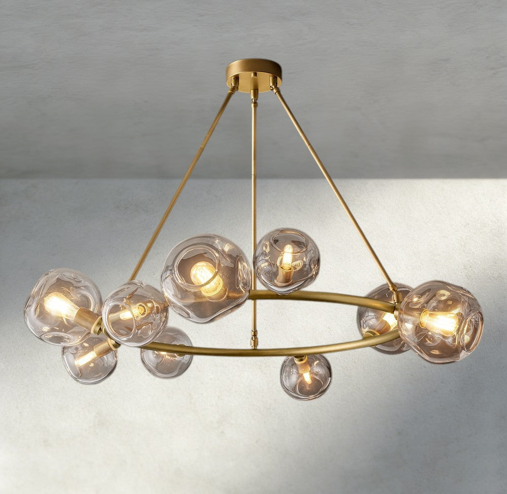Bubble Clear Glass Round Chandelier-Chandelier-Briglighting