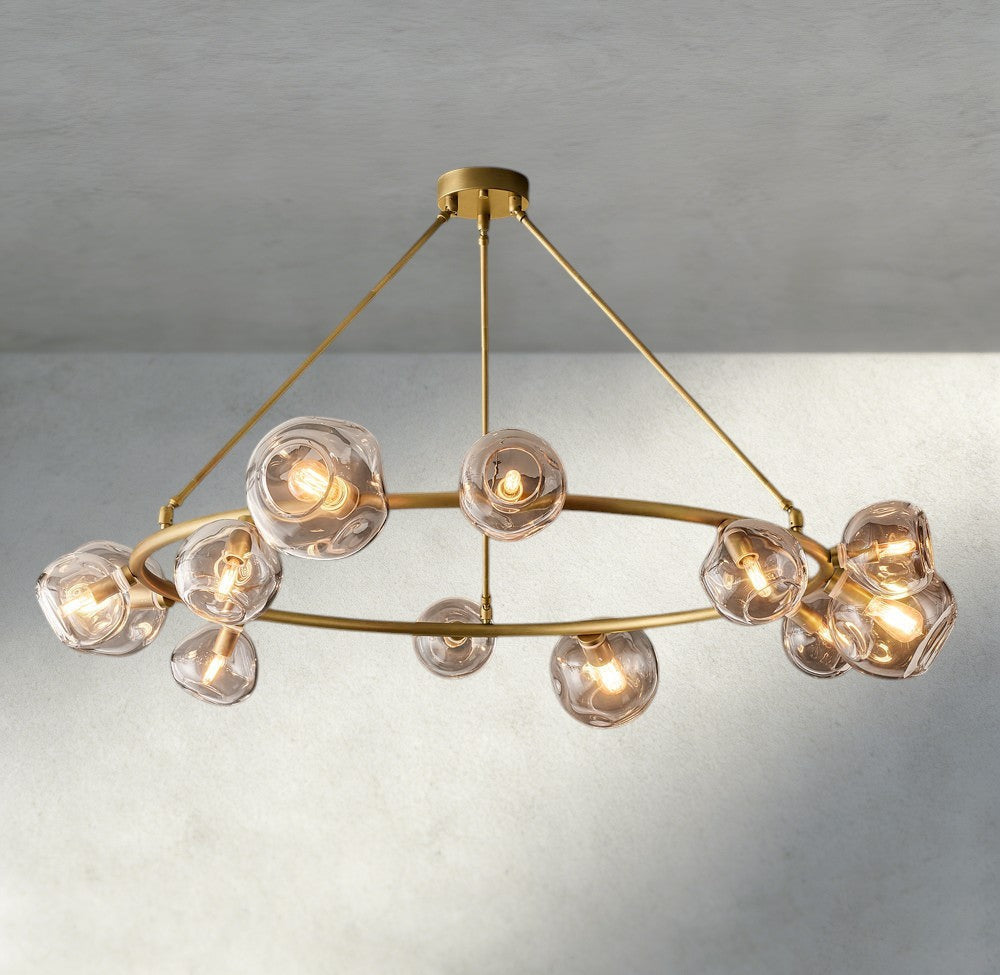 Bubble Clear Glass Round Chandelier-Chandelier-Briglighting