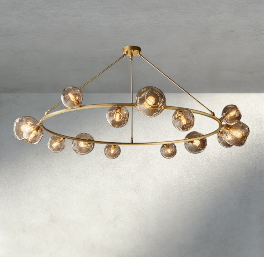 Bubble Clear Glass Round Chandelier-Chandelier-Briglighting