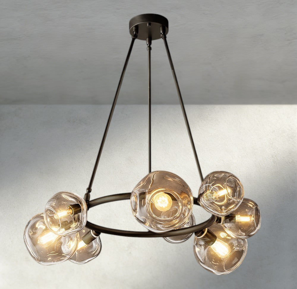 Bubble Clear Glass Round Chandelier-Chandelier-Briglighting