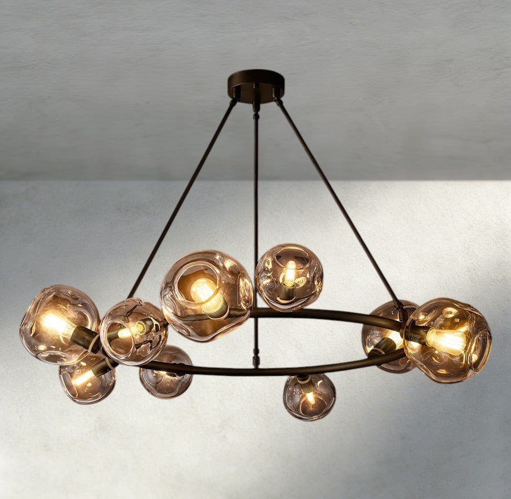 Bubble Clear Glass Round Chandelier-Chandelier-Briglighting