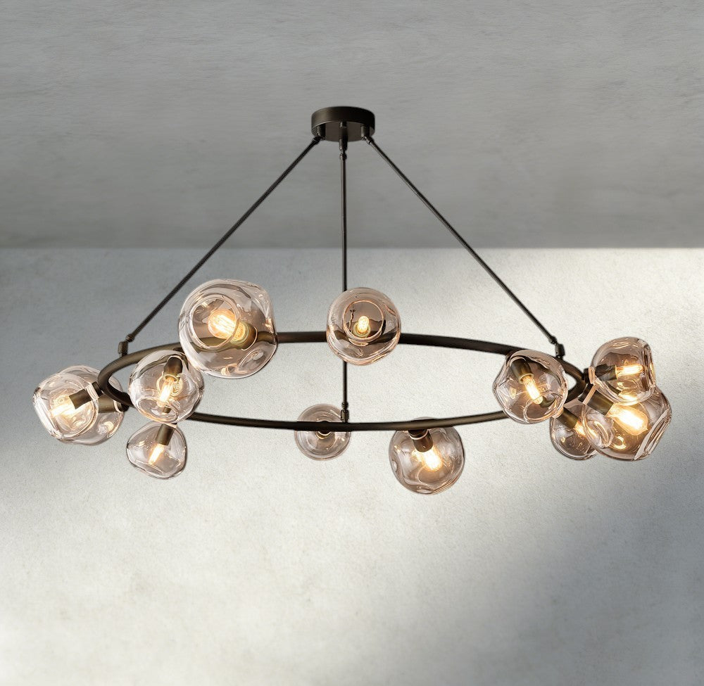 Bubble Clear Glass Round Chandelier-Chandelier-Briglighting