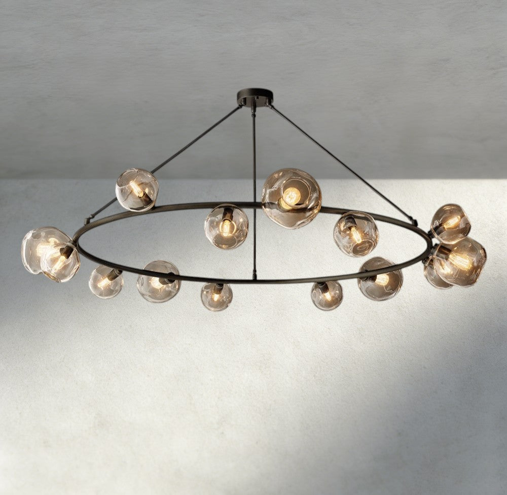 Bubble Clear Glass Round Chandelier-Chandelier-Briglighting