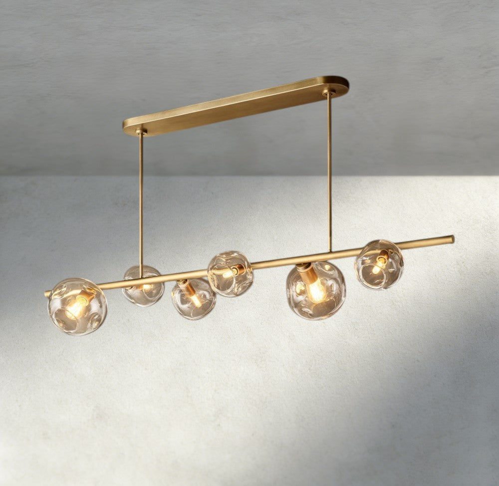 Bubble Clear Glass Linear Chandelier-Chandelier-Briglighting