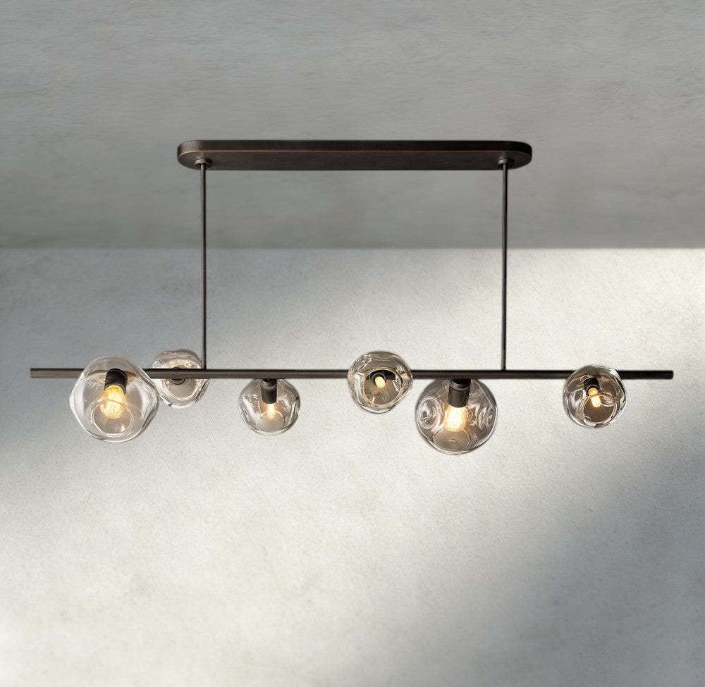 Bubble Clear Glass Linear Chandelier-Chandelier-Briglighting