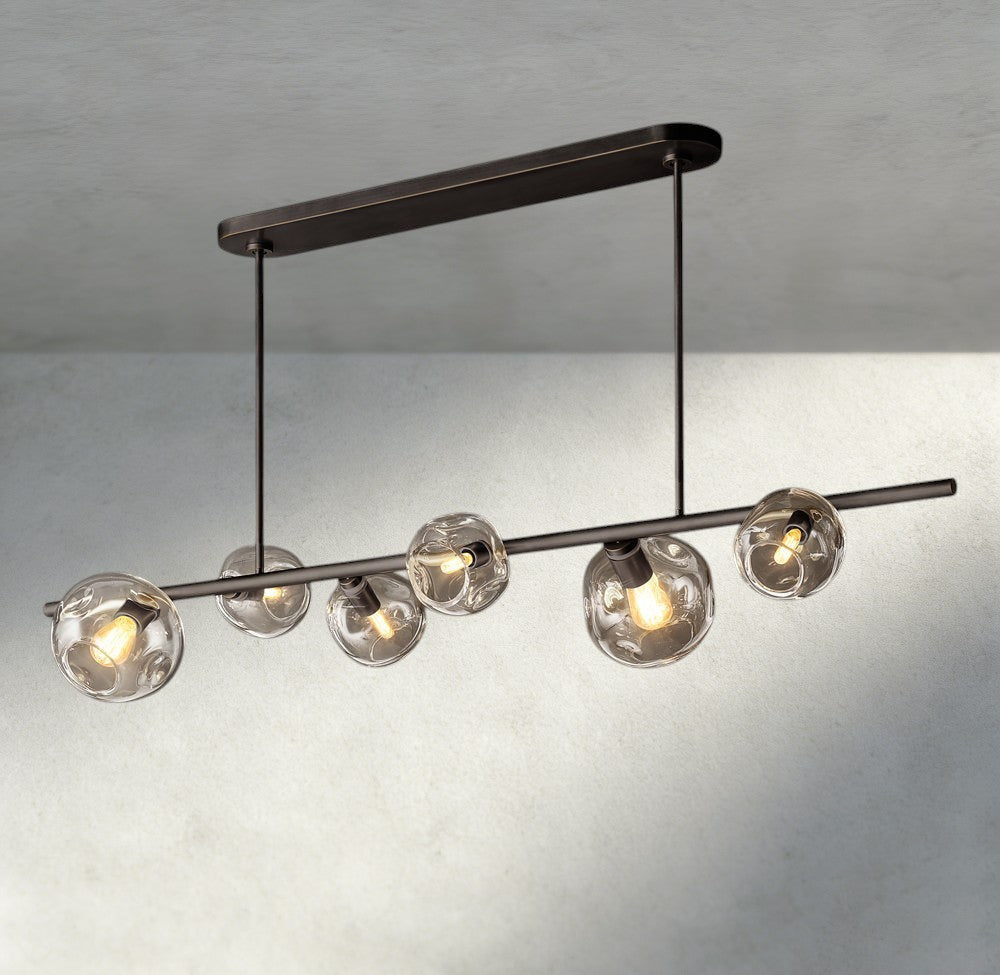 Bubble Clear Glass Linear Chandelier-Chandelier-Briglighting