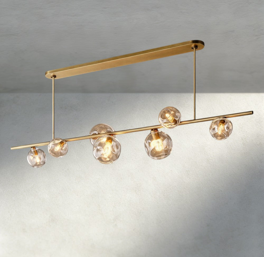 Bubble Clear Glass Linear Chandelier-Chandelier-Briglighting