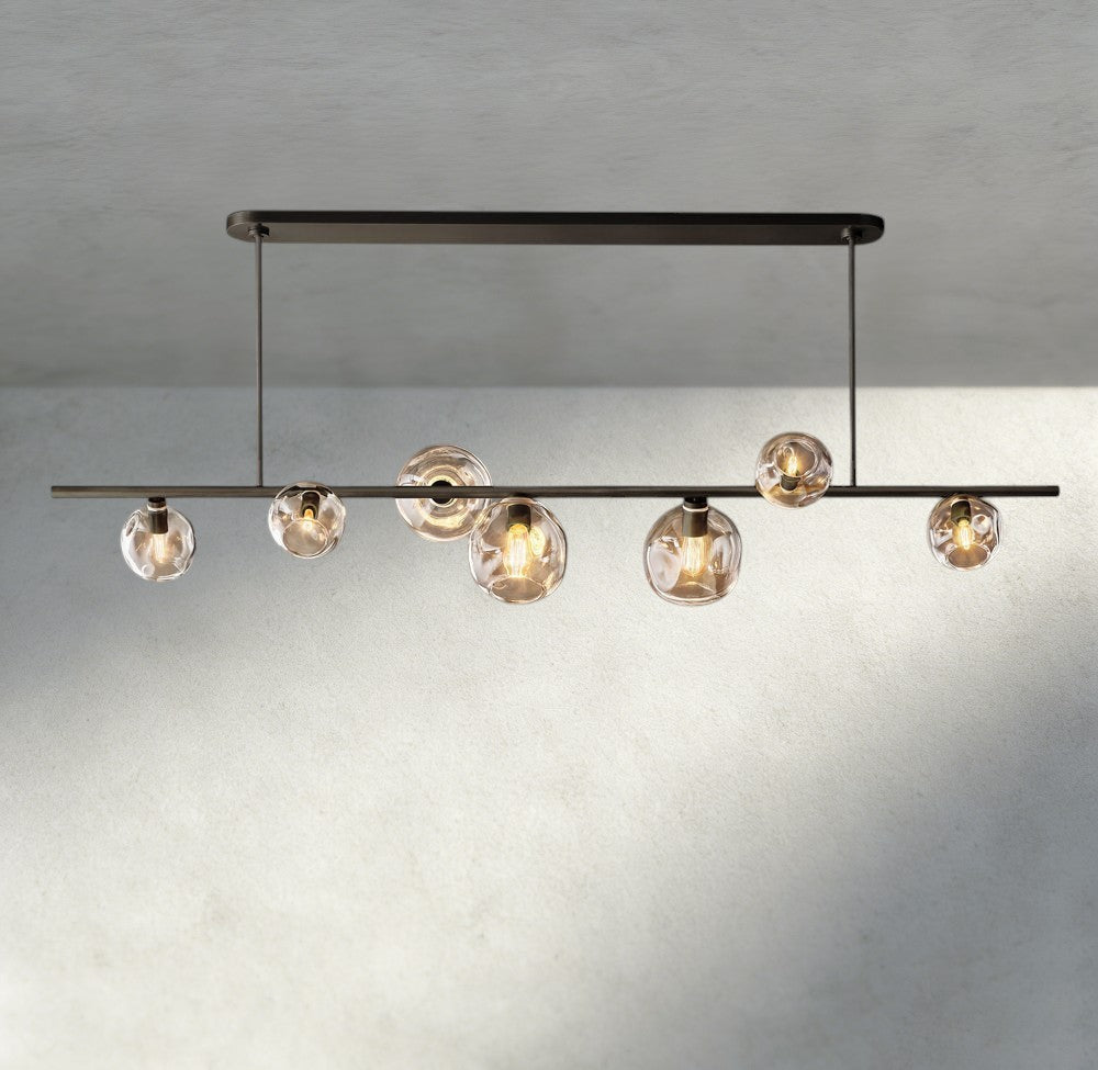 Bubble Clear Glass Linear Chandelier-Chandelier-Briglighting