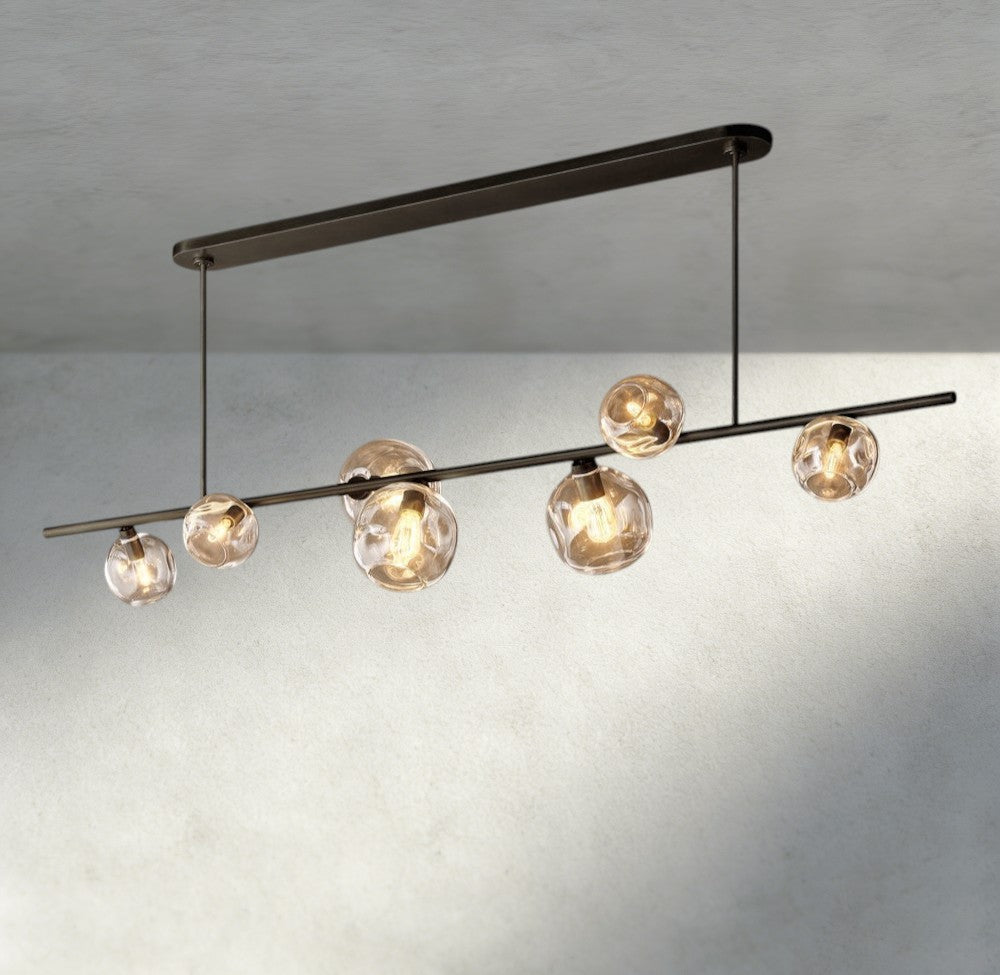 Bubble Clear Glass Linear Chandelier-Chandelier-Briglighting