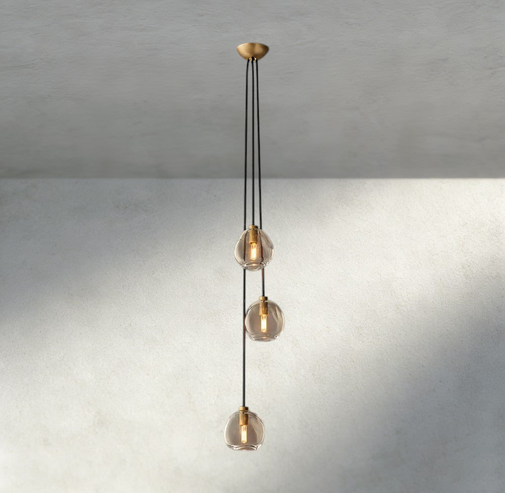 Bubble Clear Glass Cascade Pendant-Chandelier-Briglighting