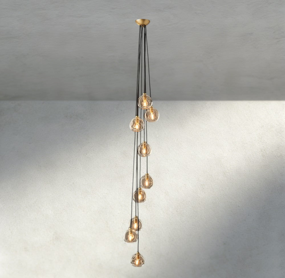 Bubble Clear Glass Cascade Pendant-Chandelier-Briglighting