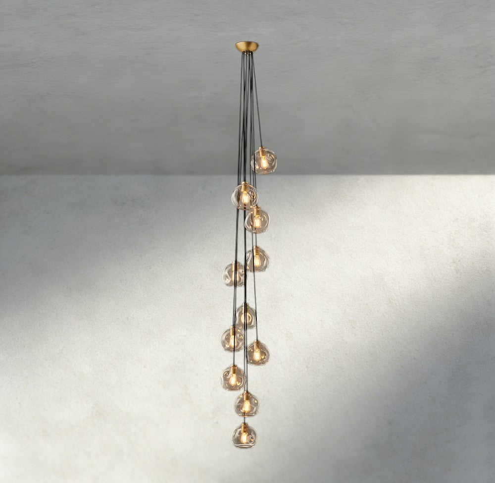 Bubble Clear Glass Cascade Pendant-Chandelier-Briglighting