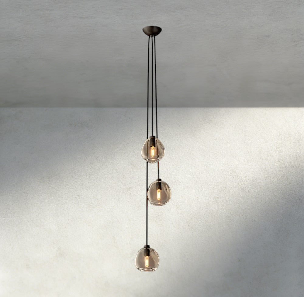 Bubble Clear Glass Cascade Pendant-Chandelier-Briglighting