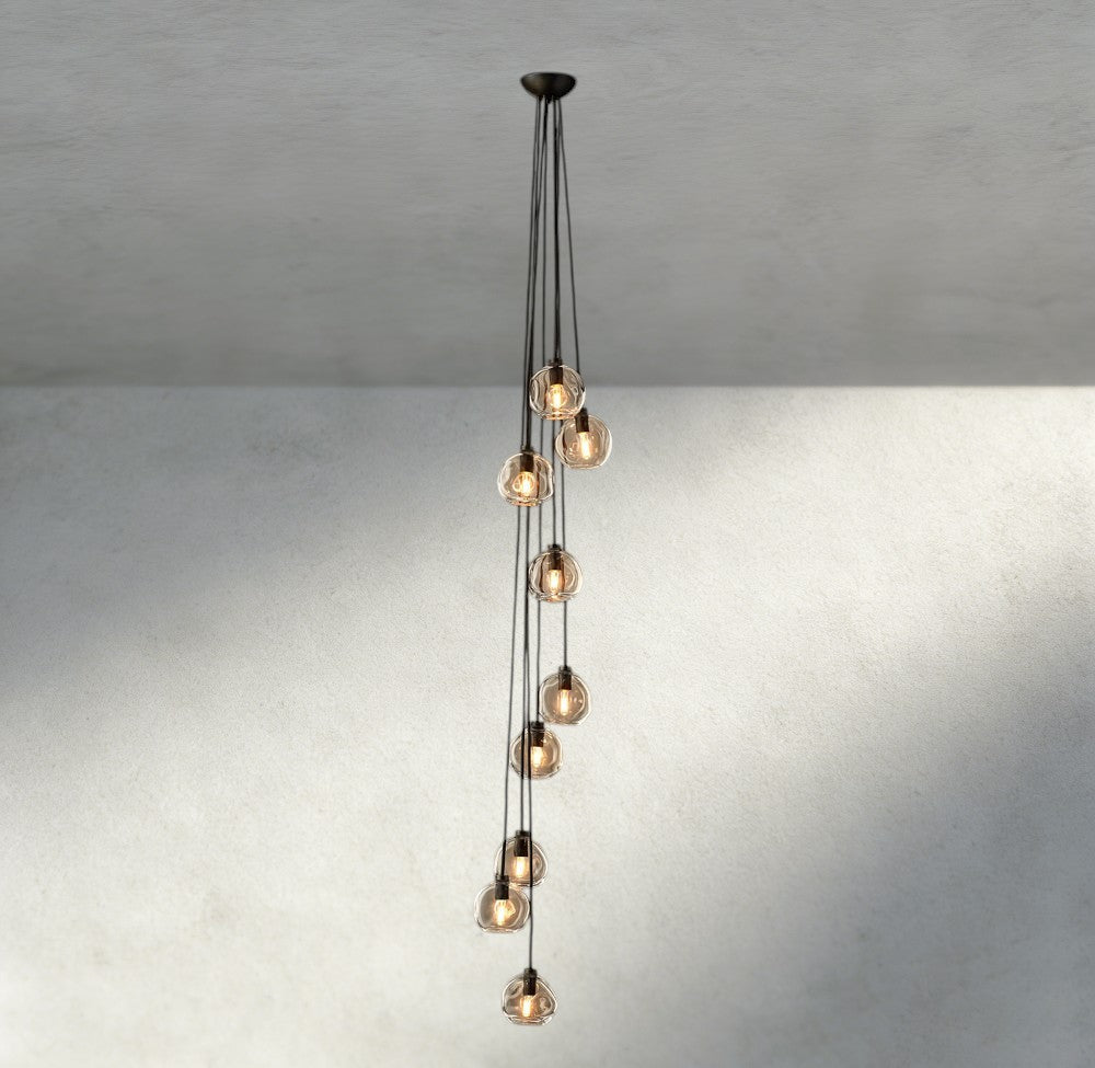 Bubble Clear Glass Cascade Pendant-Chandelier-Briglighting