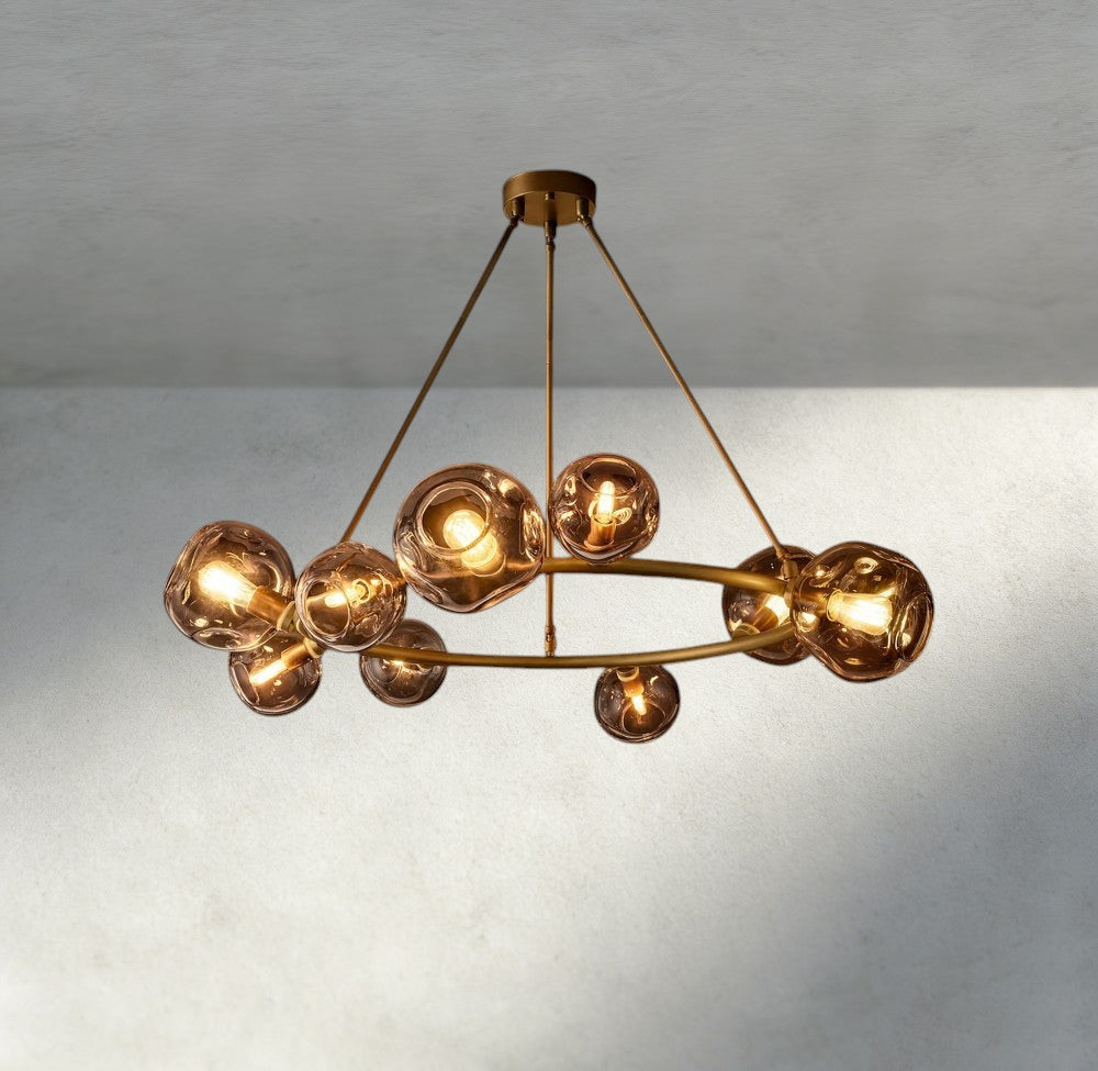 Bubble Smoke Glass Round Chandelier-Chandelier-Briglighting
