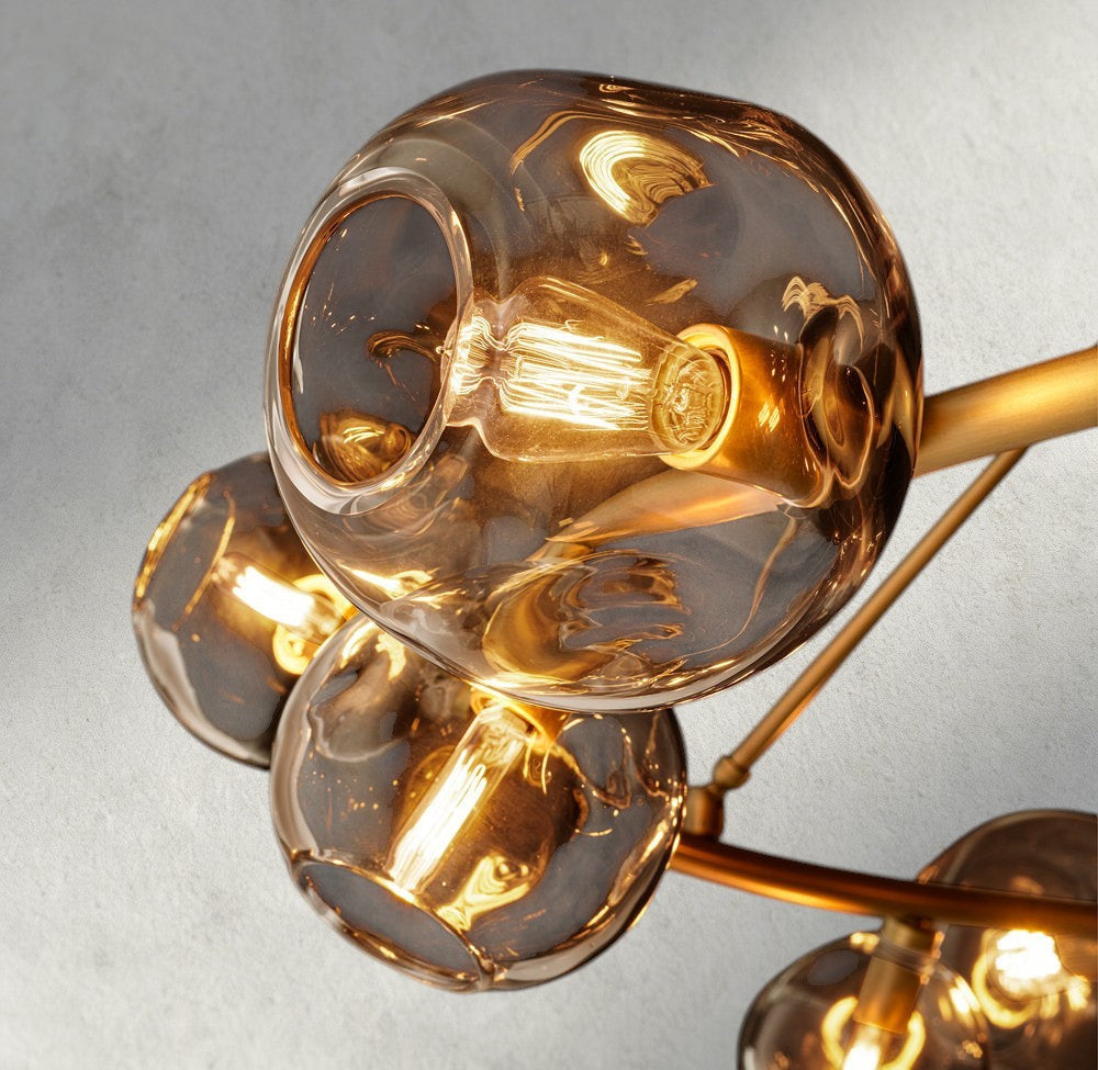 Bubble Smoke Glass Round Chandelier-Chandelier-Briglighting