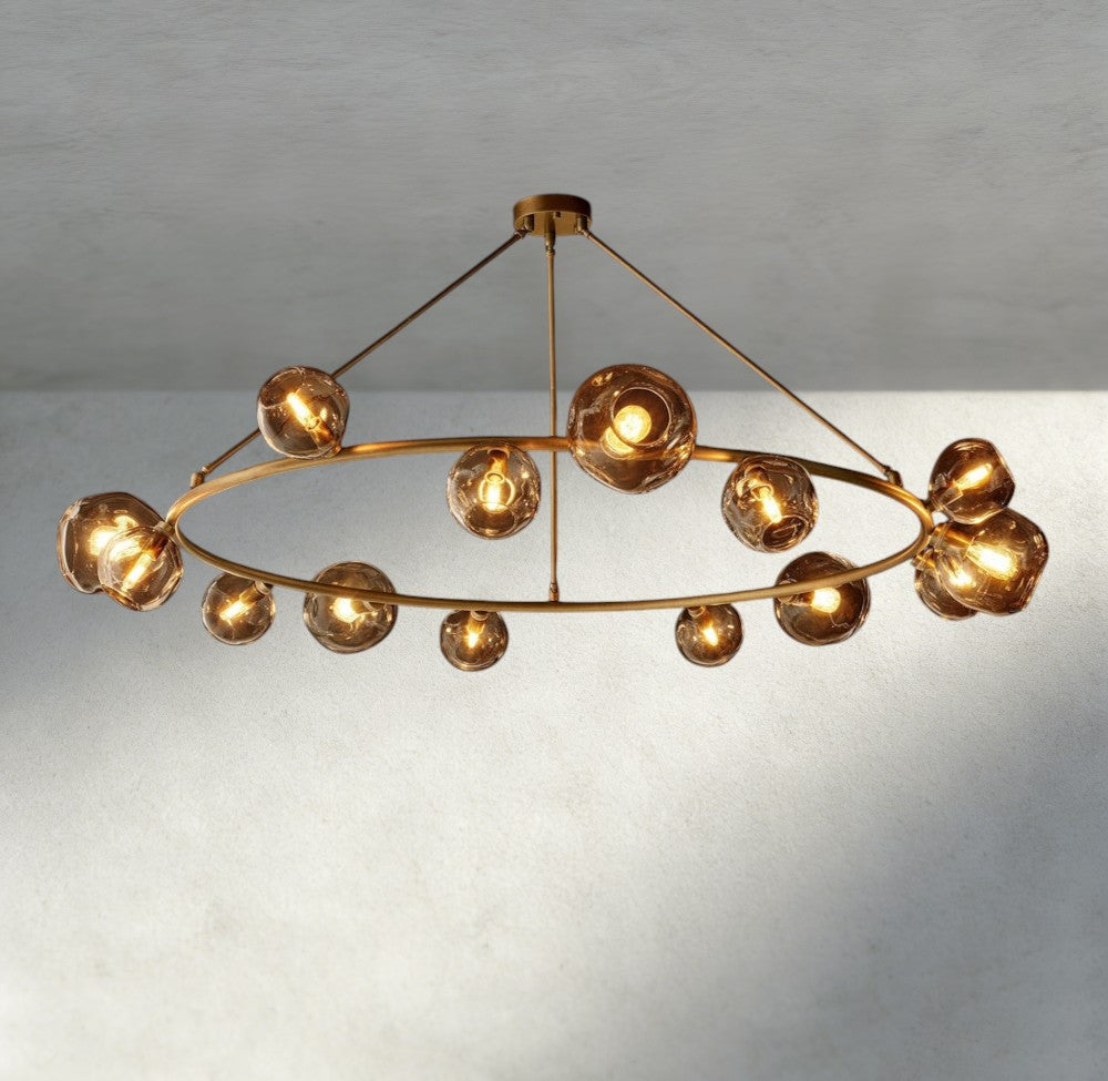 Bubble Smoke Glass Round Chandelier-Chandelier-Briglighting