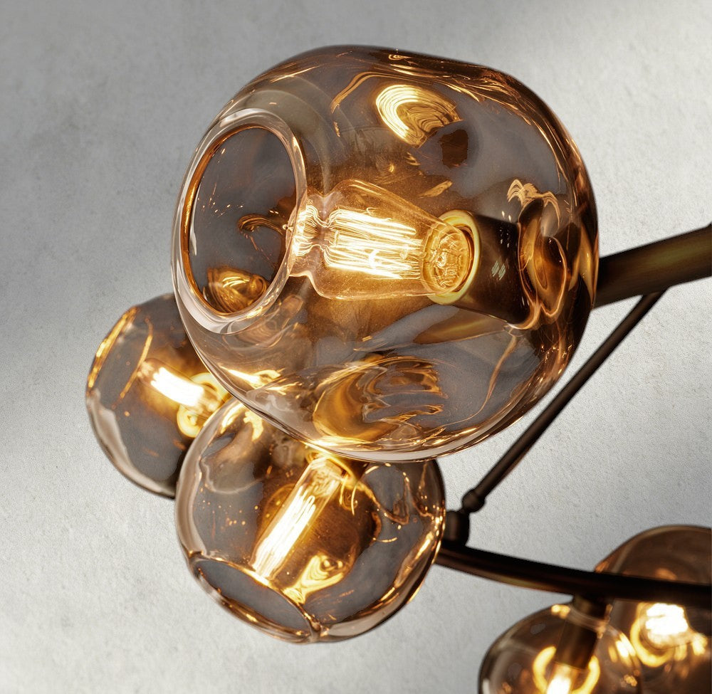 Bubble Smoke Glass Round Chandelier-Chandelier-Briglighting