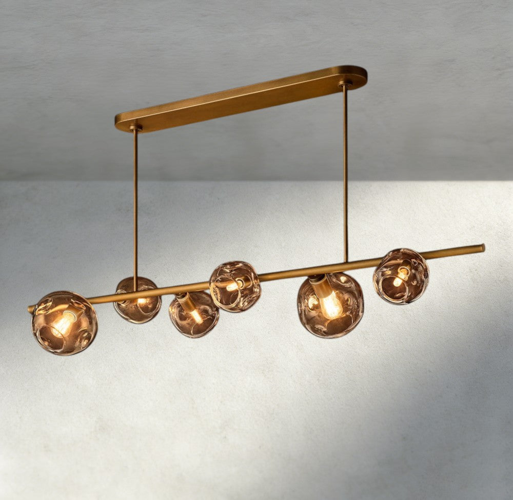 Bubble Smoke Glass Linear Chandelier-Chandelier-Briglighting