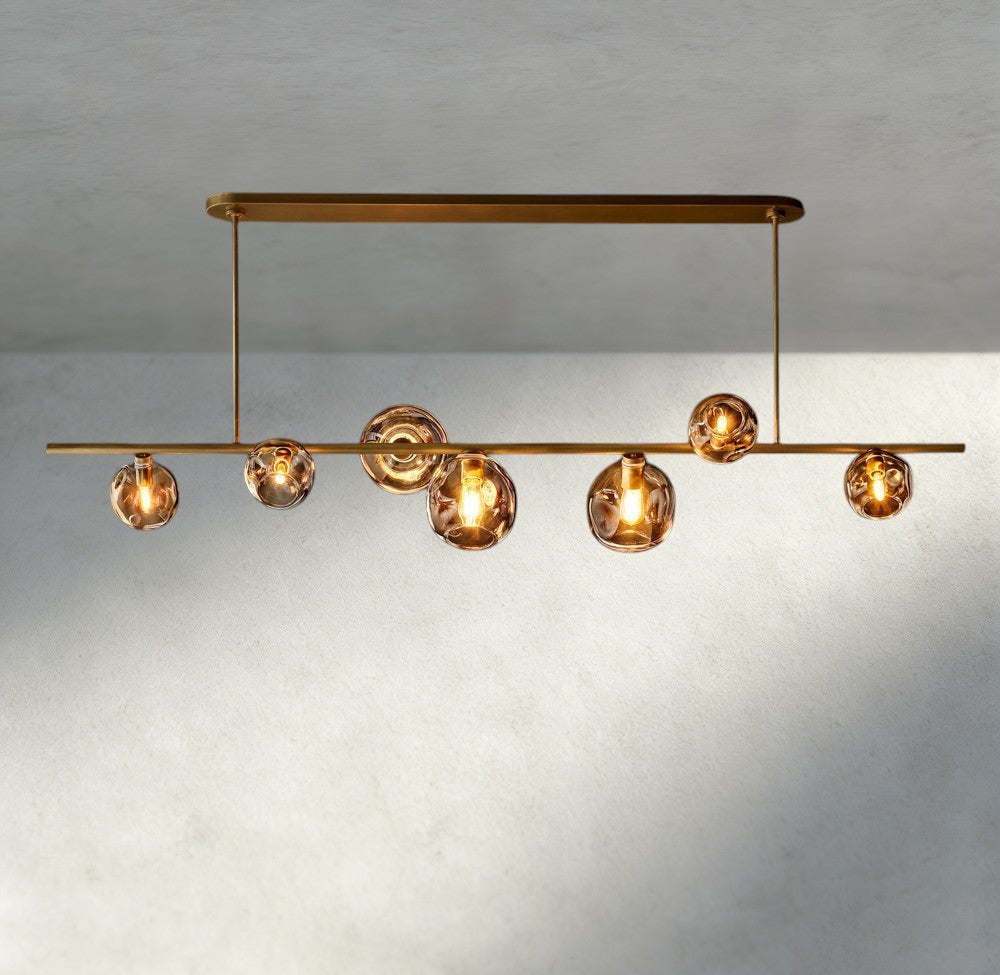 Bubble Smoke Glass Linear Chandelier-Chandelier-Briglighting