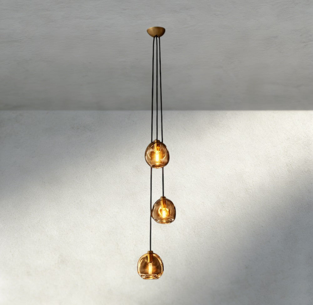 Bubble Smoke Glass Cascade Pendant-Chandelier-Briglighting