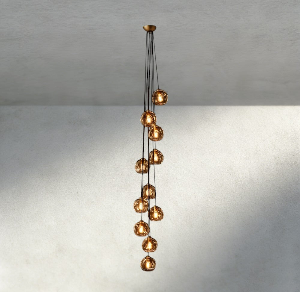 Bubble Smoke Glass Cascade Pendant-Chandelier-Briglighting