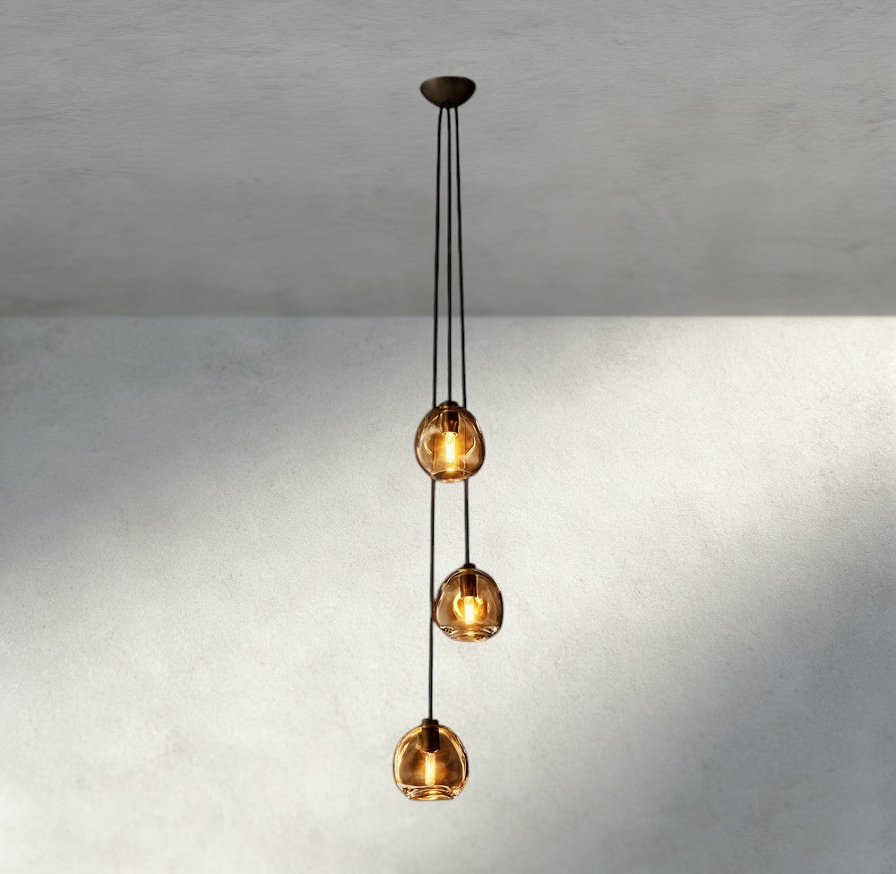 Bubble Smoke Glass Cascade Pendant-Chandelier-Briglighting