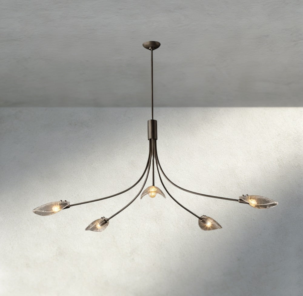Shell Clear Glass Chandelier-Chandelier-Briglighting