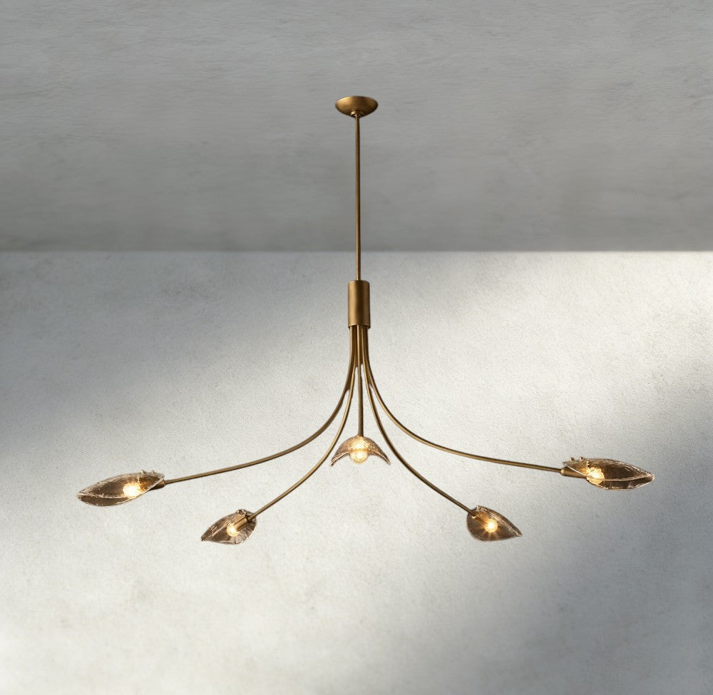 Shell Smoke Glass Chandelier-Chandelier-Briglighting