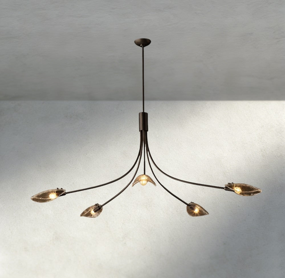Shell Smoke Glass Chandelier-Chandelier-Briglighting