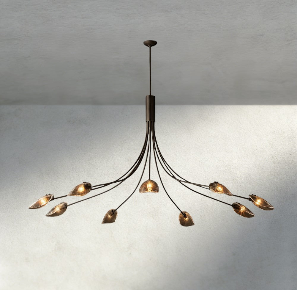 Shell Smoke Glass Chandelier-Chandelier-Briglighting