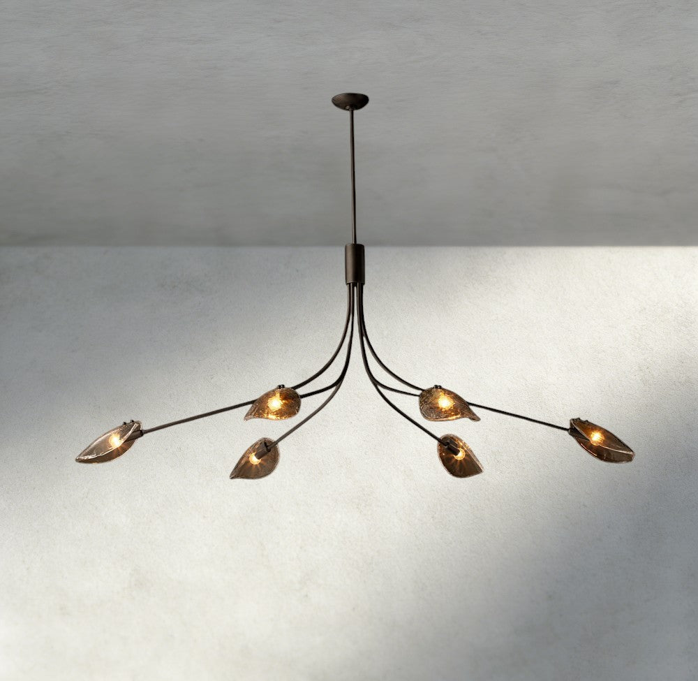 Shell Smoke Glass Chandelier-Chandelier-Briglighting