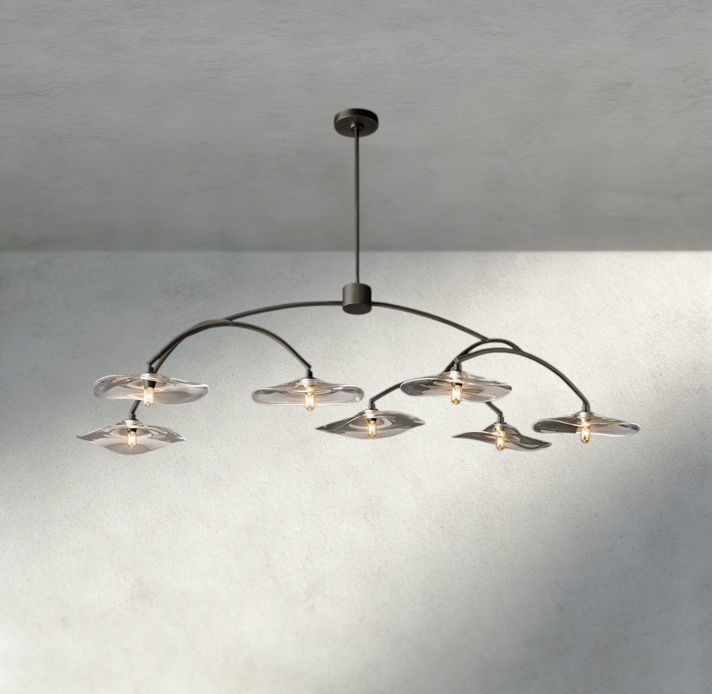 Lily Clear Glass Round Chandelier-Chandelier-Briglighting