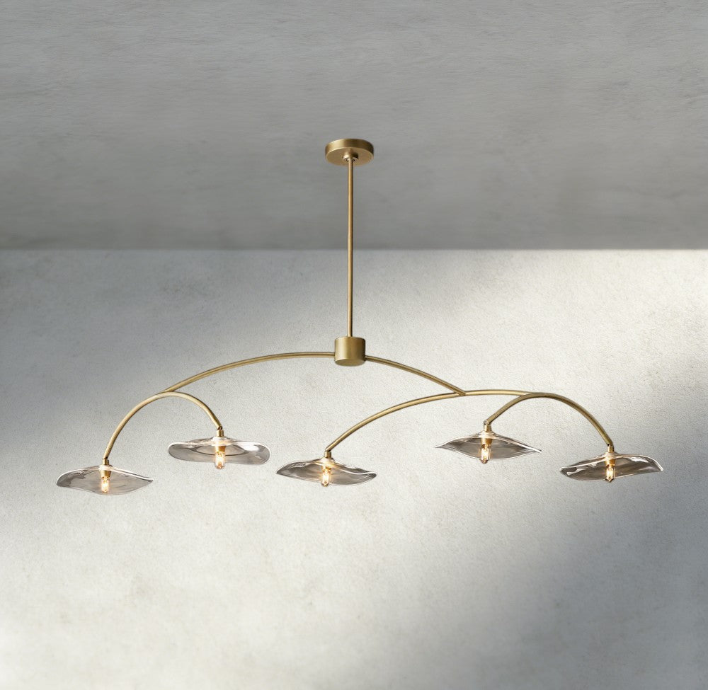 Lily Clear Glass Linear Chandelier-Chandelier-Briglighting