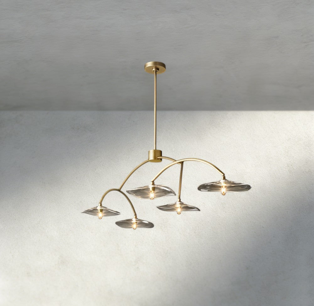Lily Clear Glass Linear Chandelier-Chandelier-Briglighting